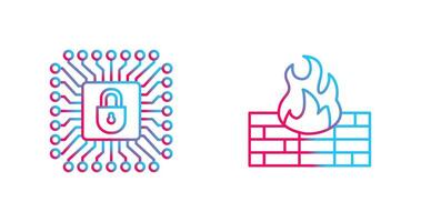 Cyber Protection and Firewall Icon vector