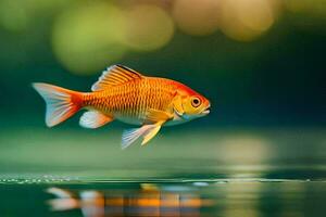 goldfish swimming in the water. AI-Generated photo