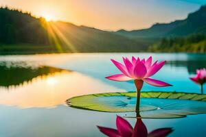 the lotus flower is a symbol of enlightenment and peace. AI-Generated photo