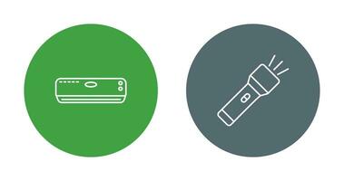 Air Conditioner and Flashlight Icon vector