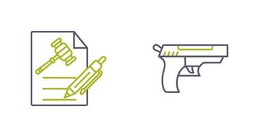 archivo y pistola icono vector