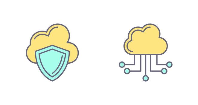 Cloud Computing and Shield Icon vector