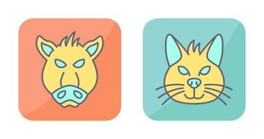 Pig and Cat Icon vector