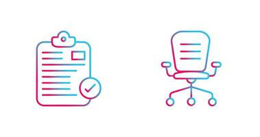 Secure Notepad and Office Chair Icon vector