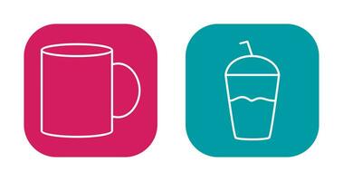 Coffee mug and Frappe Icon vector