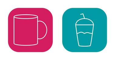 Coffee mug and Frappe Icon vector