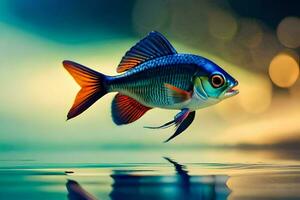 a fish is swimming in the water. AI-Generated photo