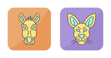 Donkey and Kangaroo Icon vector