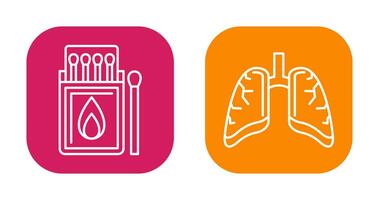 Match Box and Lungs Icon vector