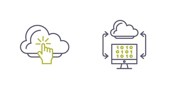 Cloud Computing and Cloud Coding Icon vector