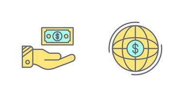 Money and Globe Icon vector