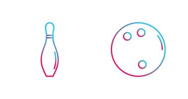 bowling pin and bowling ball Icon vector