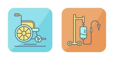 Wheel Chair and Intravenous Icon vector