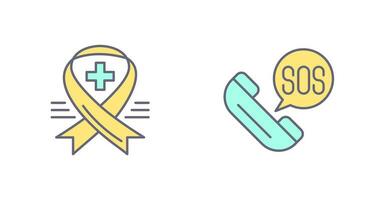 Ribbon and Sos Icon vector