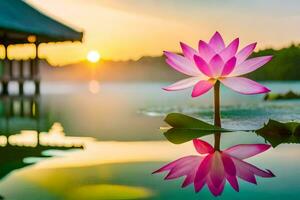 the lotus flower is a symbol of enlightenment and peace. AI-Generated photo