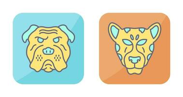 Bulldog and leopard Icon vector