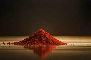 a pile of red powder on a table. AI-Generated photo