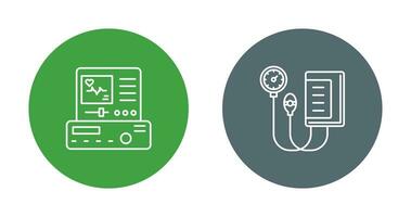 Electrocardiogram and Blood Pressure Gauge Icon vector