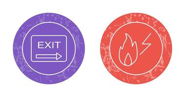 exit and electricity fire Icon vector