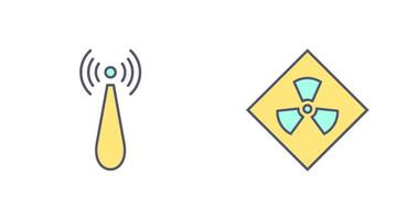 non ionizing radiation and radiation Icon vector