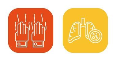 Smelly Hands and Lung Cancer Icon vector