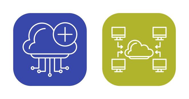 Cloud Computing and Computer  Icon vector