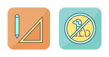 drawing tools and no pets  Icon vector