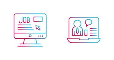 Online Job and Online Job Interview Icon vector