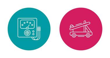 Voltmeter and Catapult Icon vector