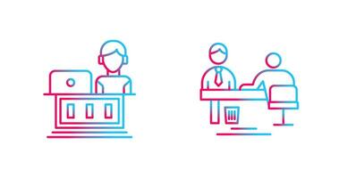 Employee and Evaluating work Icon vector