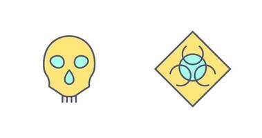 danger and biological hazard  Icon vector