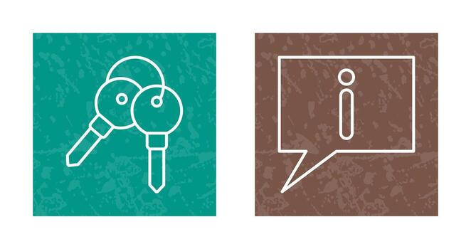 llaves y información icono vector