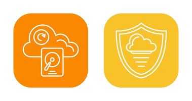 Shield and Hard Drive Icon vector