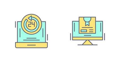 24h Support and New Lable Icon vector