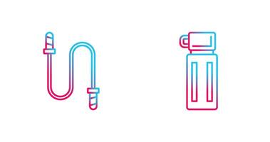 Jumping Rope and Thermos Icon vector