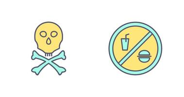 death sign and no foods or drink  Icon vector