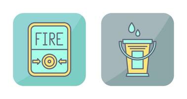 Fire Button and Water Bucket Icon vector