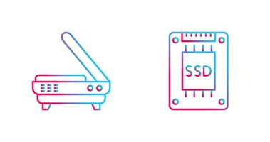 Scanner and Hard drive Icon vector