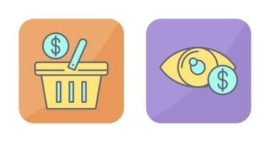 Shopping Basket and Eye Icon vector