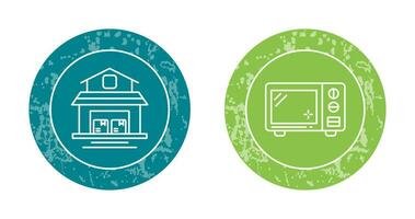 Warehouse and Microwave Icon vector