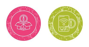 Wifi señal y caja icono vector