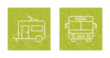 Bus and trailer Icon vector