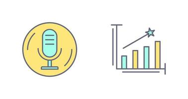 Microphone and Line Bars Icon vector