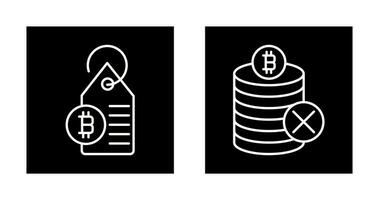 Not Accepted and Bitcoin Label Tag Icon vector