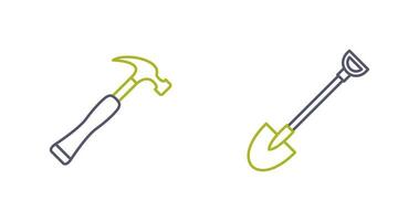 Shovel and Nail Icon vector