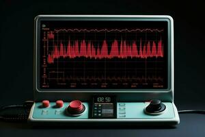 Antiquated Ekg old monitor. Generate Ai photo