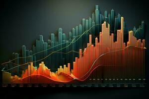 Digital Financial stock chart. Generate Ai photo