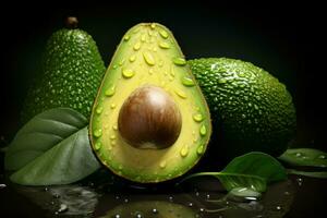 Vibrant Fresh avocado. Generate Ai photo