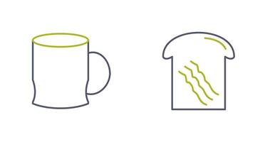 toast and coffee cup  Icon vector