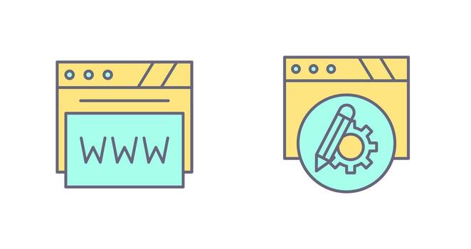 ajuste y web navegador icono vector